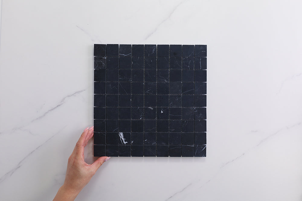 Deca Black Honed Square Tile