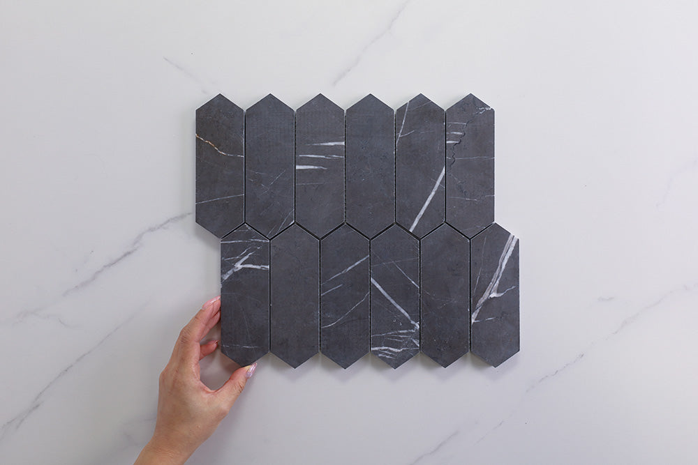 Deca Dark Grey Honed Long Hexagon Tile