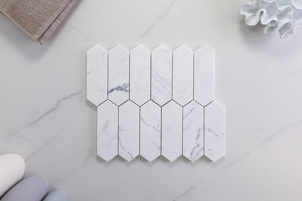 Deca White Honed Long Hexagon Tile – Wellsons