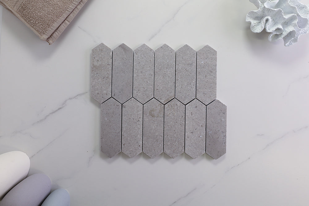 Deca Light Grey Honed Long Hexagon Tile