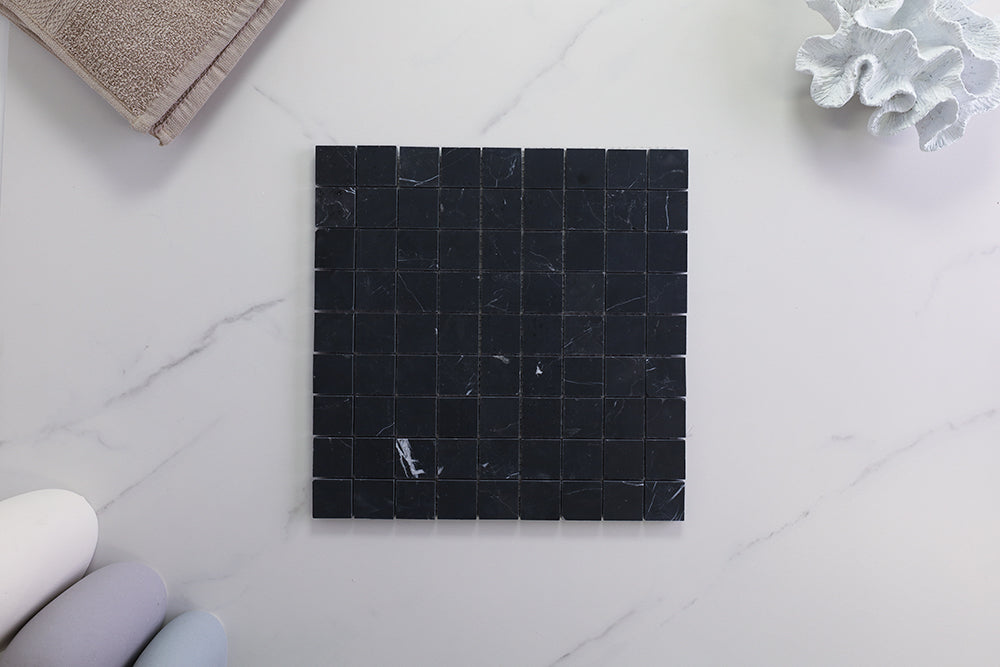Deca Black Honed Square Tile