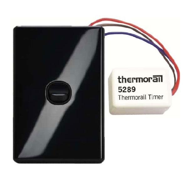 Thermogroup Eco Timer with Switch Plate - Black - Wellsons
