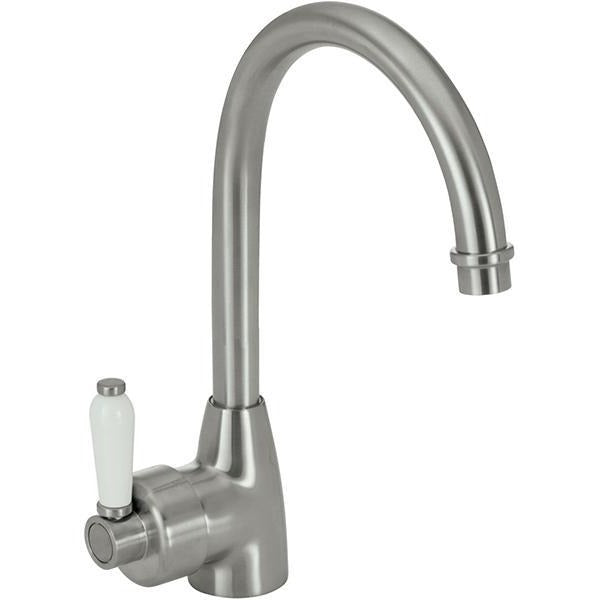 Fienza Eleanor Gooseneck Sink Mixer - Brushed Nickel / Ceramic - Wellsons