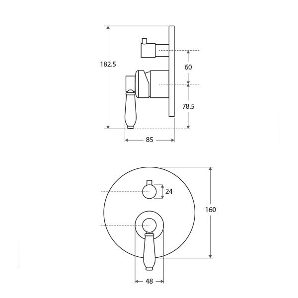 Fienza Eleanor Wall Mixer Diverter - Chrome - Wellsons