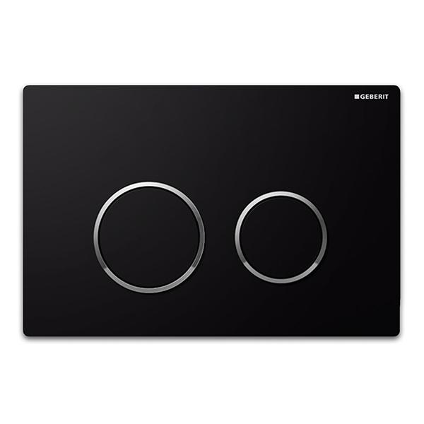 Geberit Sigma20 Round Button Flush Plate - Gloss Black - Wellsons