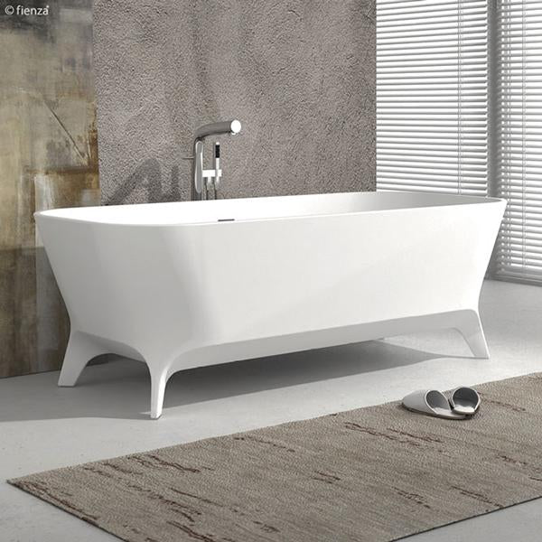 Fienza Hampton Stone Freestanding Bath - Matte White - Wellsons