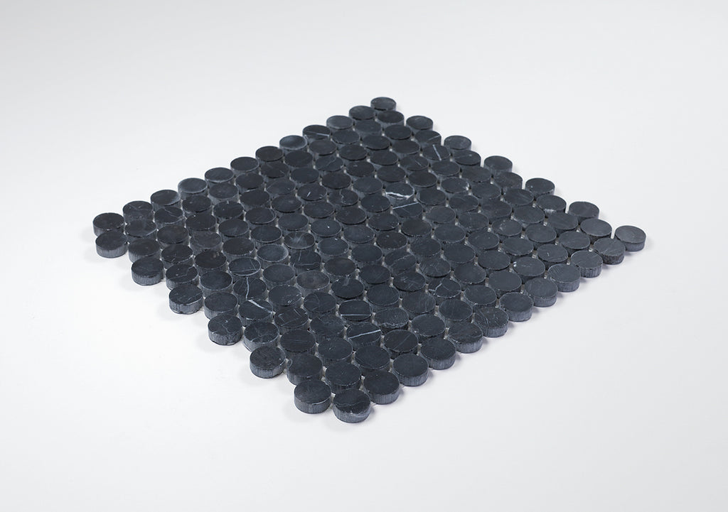 Infinity Nero Black Penny Round Mosaic