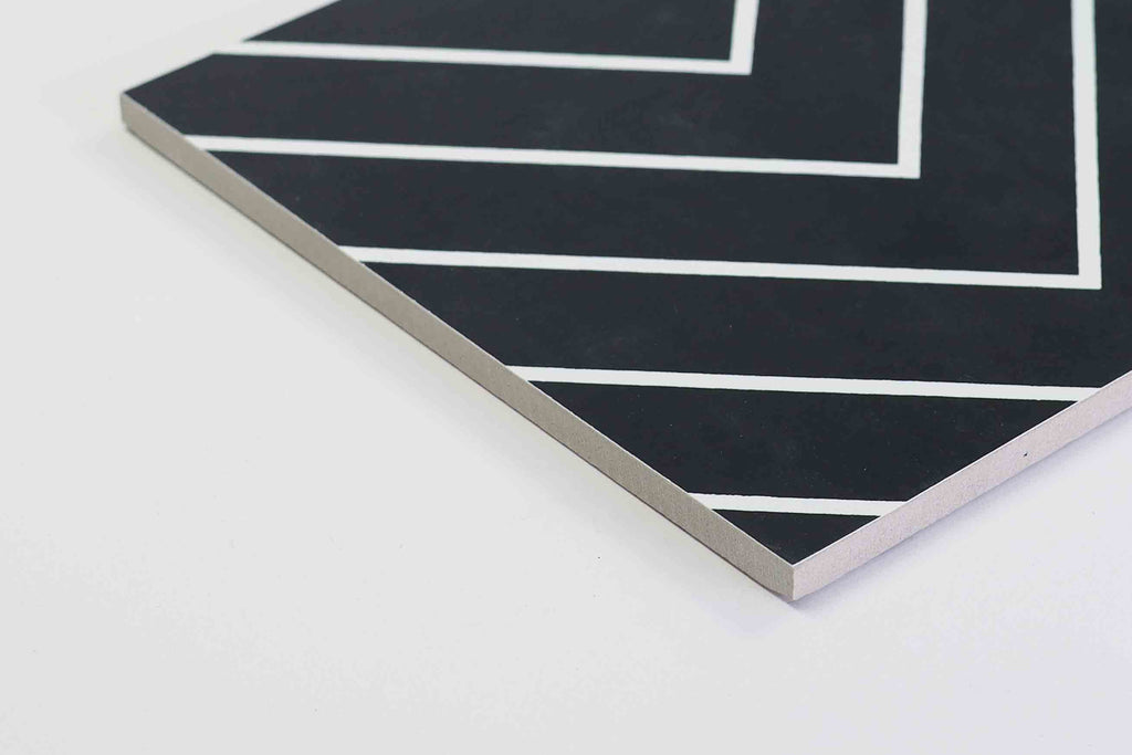 Kinston Matt Black Encaustic Look Tile