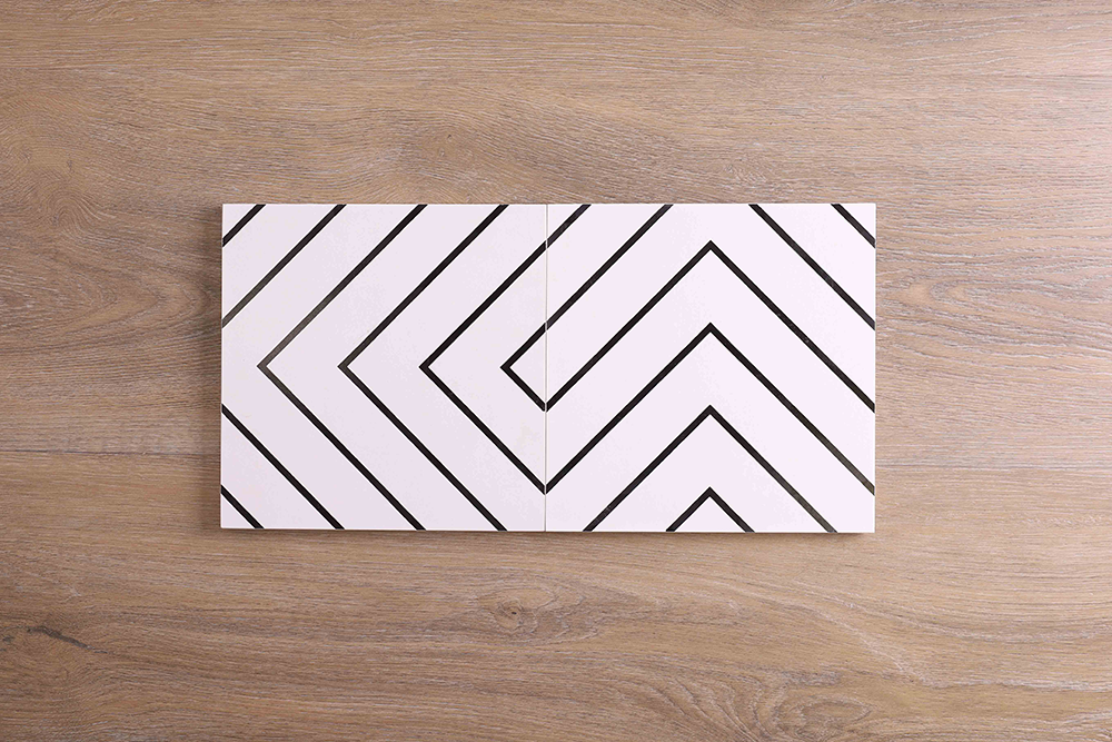 Kinston Matt white Encaustic Look Tile