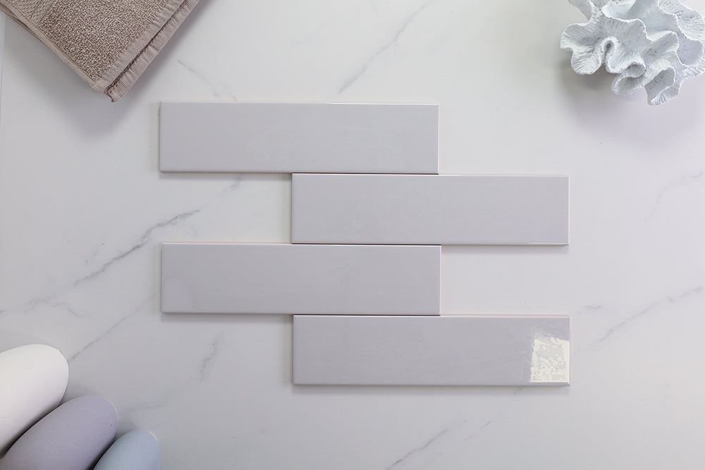 Metro Light Grey Gloss Subway Tile
