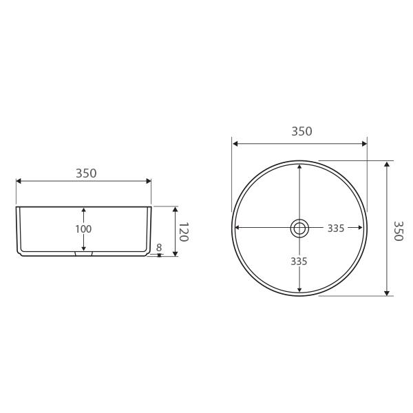 Fienza Reba Ceramic Above Counter Basin - Matte Dark Grey - Wellsons
