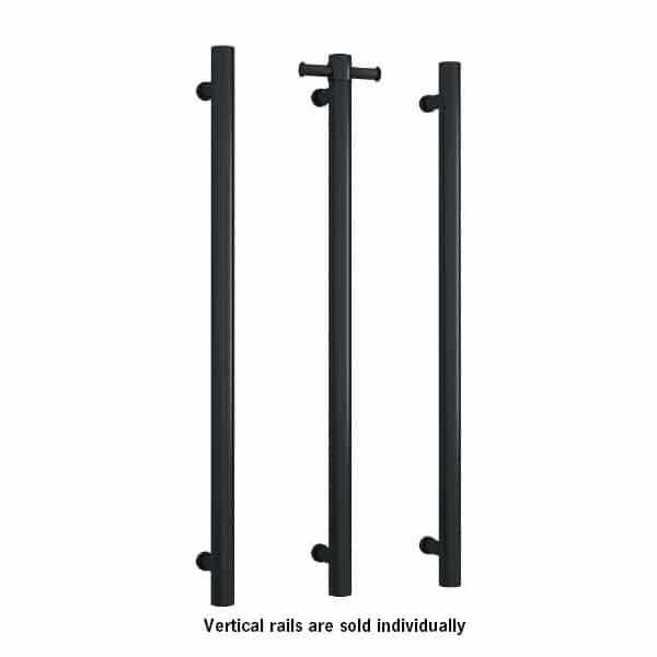 Thermogroup Straight Round Vertical Single Bar - Matte Black - Wellsons