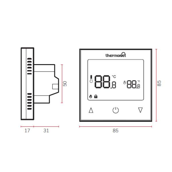 Thermogroup Thermotouch 9.2mG Glass Manual Thermostat - Wellsons
