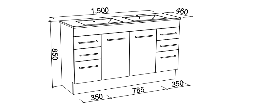 Timberline Indiana Floor Vanity with Alpha Ceramic Top