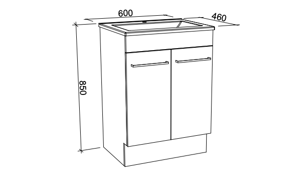 Timberline Indiana Floor Vanity with Alpha Ceramic Top
