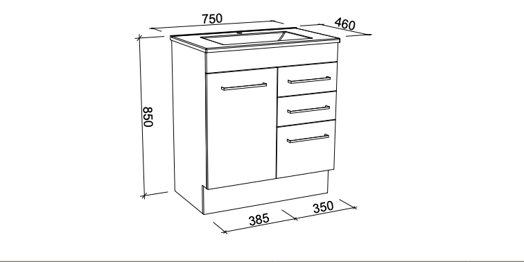 Timberline Indiana Floor Vanity with Alpha Ceramic Top