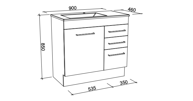 Timberline Indiana Floor Vanity with Alpha Ceramic Top