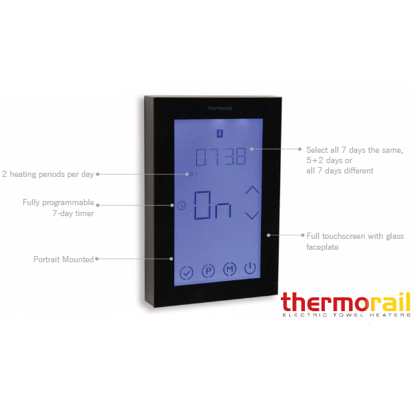 Thermogroup TRST Touch Screen 7 Day Timer - Black - Wellsons