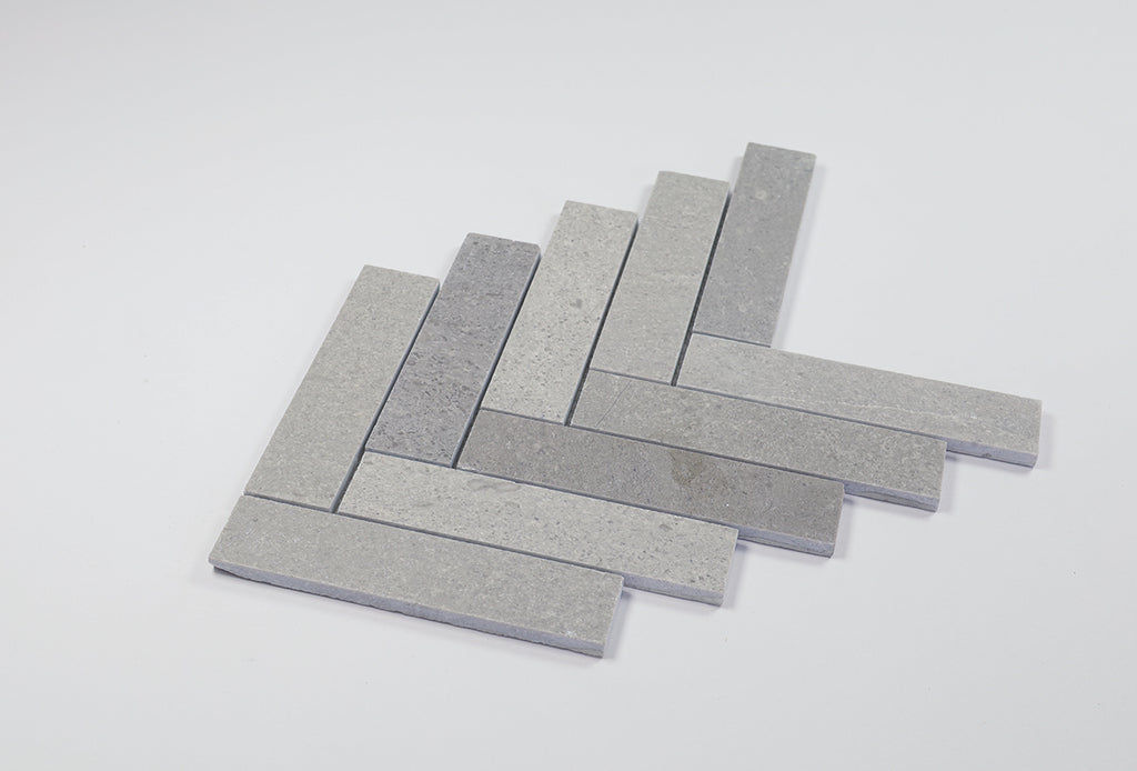 Trinity Grey Stone Herringbone Mosaic