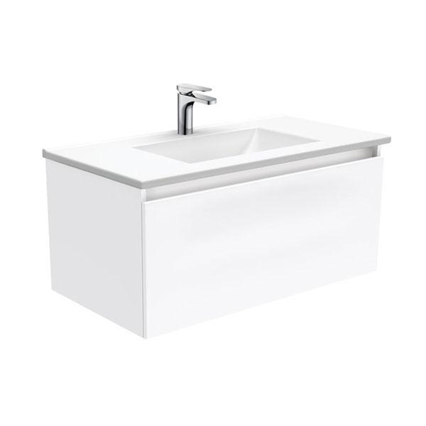 Fienza Vanessa Manu Wall Hung Vanity 750mm - 1200mm - White - Wellsons