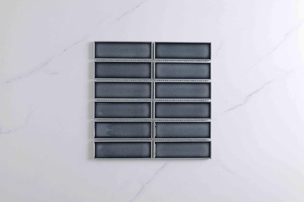 Vida Charcoal Gloss Kit Kat Mosaic Tile