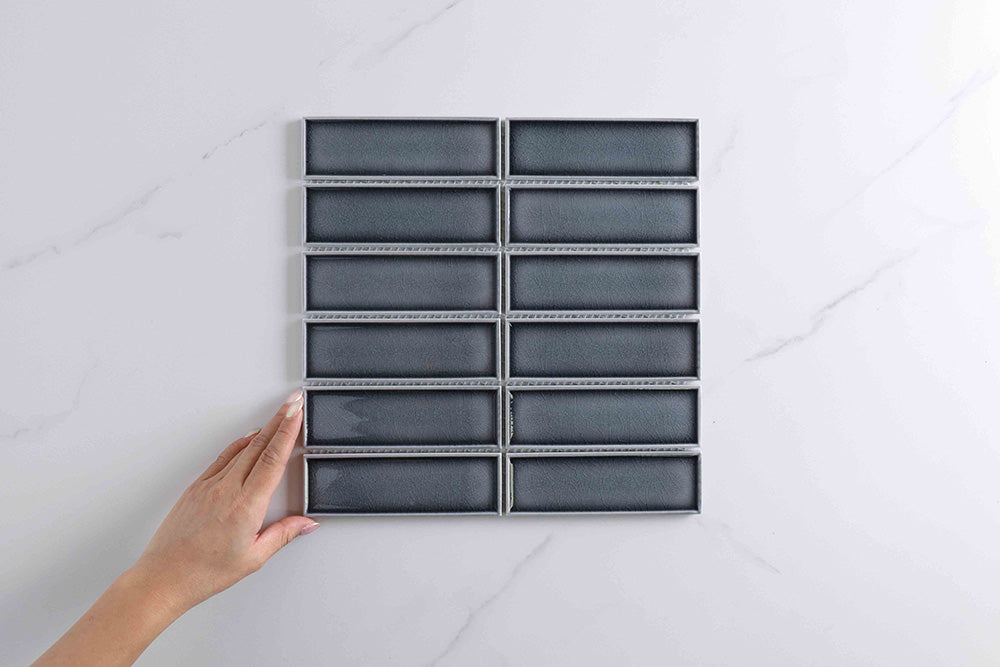 Vida Charcoal Gloss Kit Kat Mosaic Tile