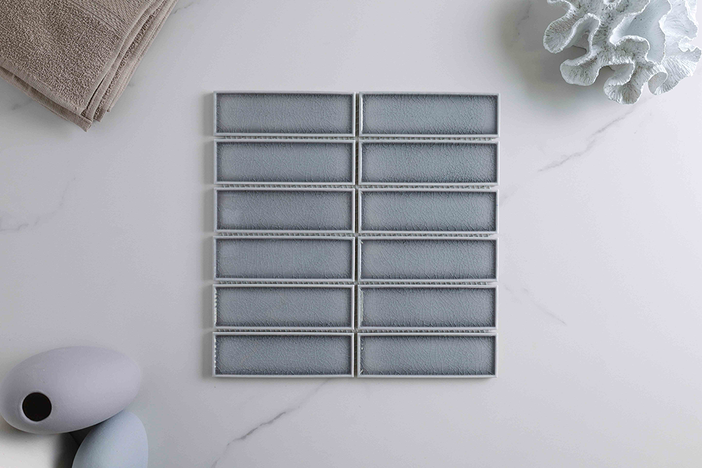 Vida Grey Gloss Kit Kat Mosaic Tile