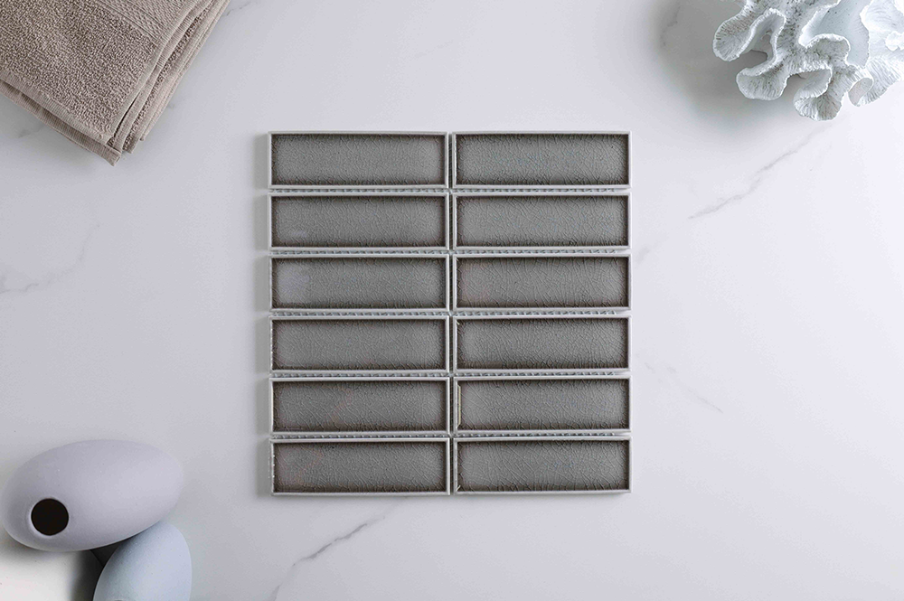 Vida Taupe Gloss Kit Kat Mosaic Tile