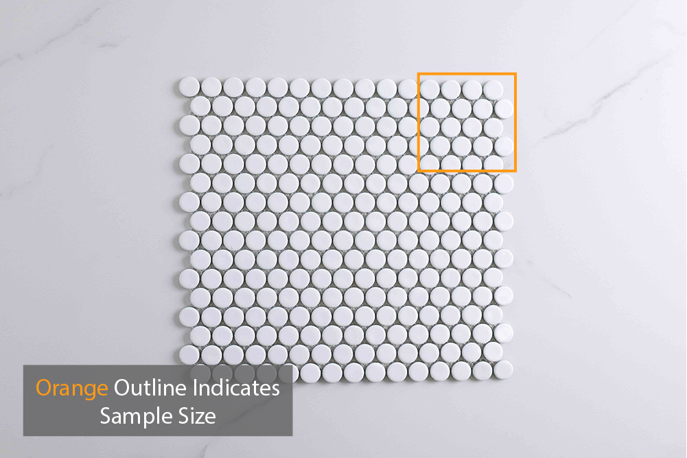 Bindi White Gloss Penny Round Mosaic Tile