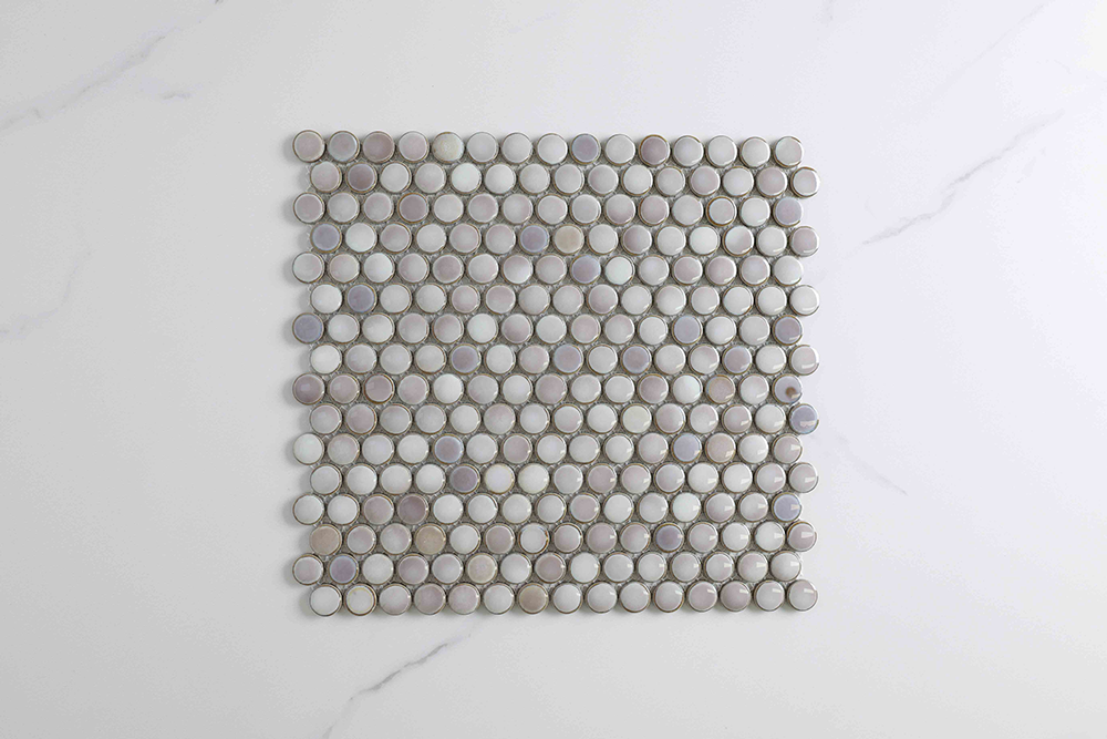 Bindi Olive Gloss Penny Round Mosaic Tile