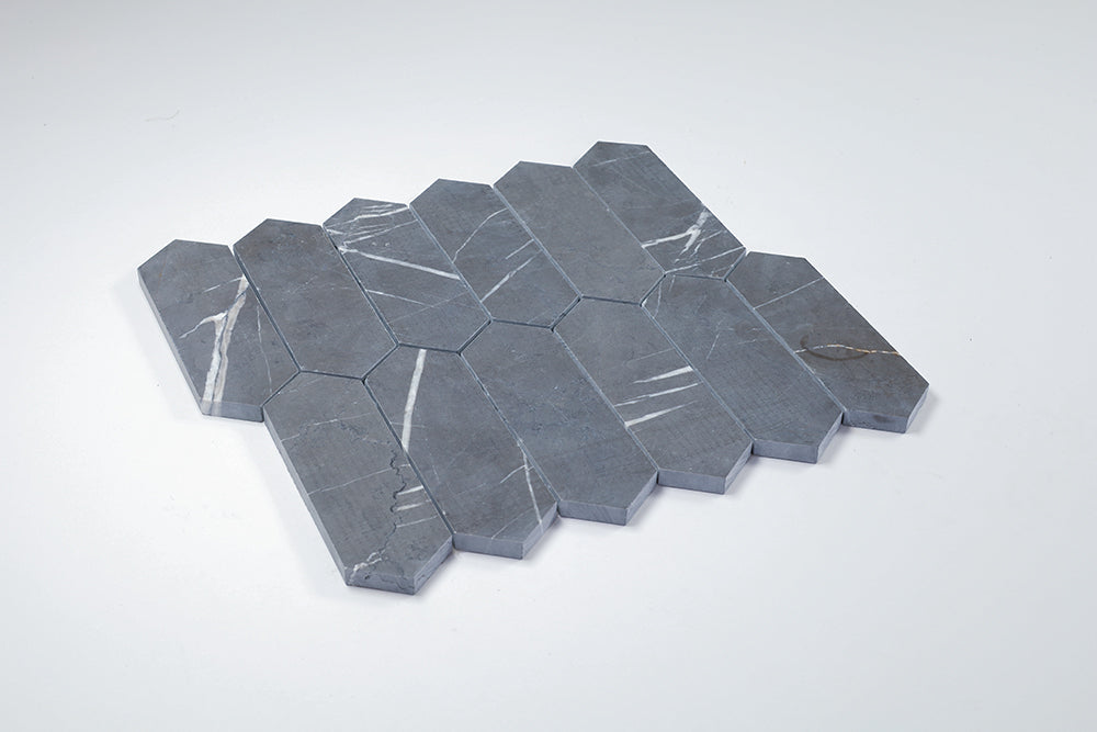 Deca Dark Grey Honed Long Hexagon Tile