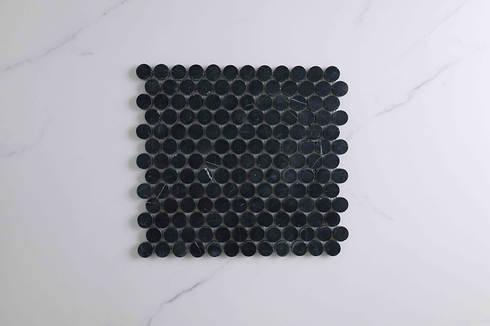 Infinity Nero Black Penny Round Mosaic