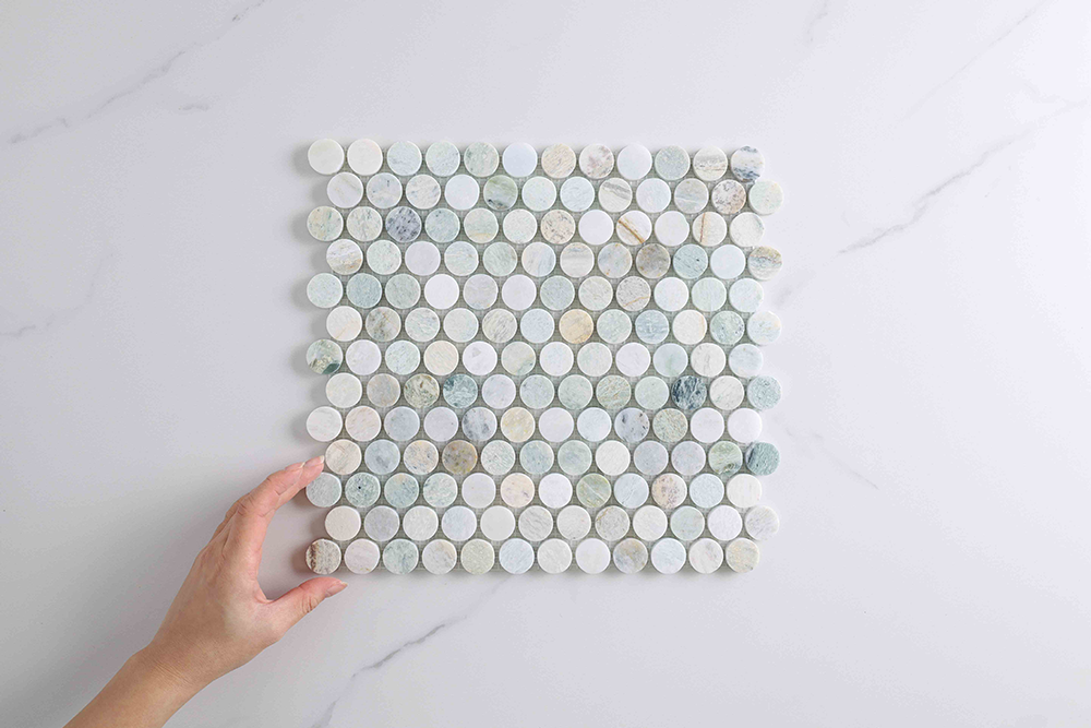Infinity Green Penny Round Mosaic