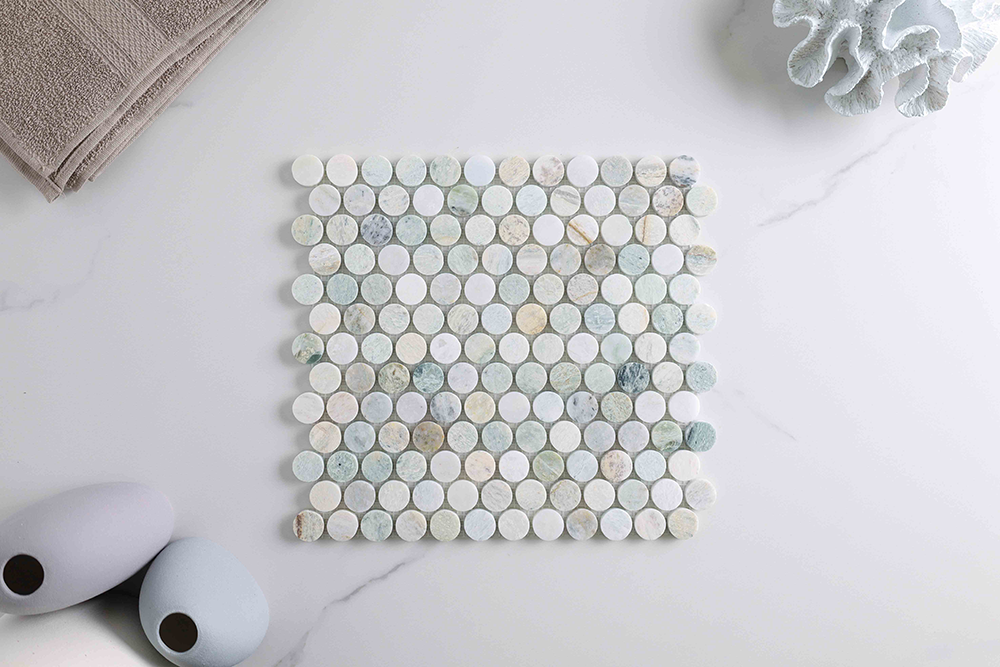 Infinity Green Penny Round Mosaic