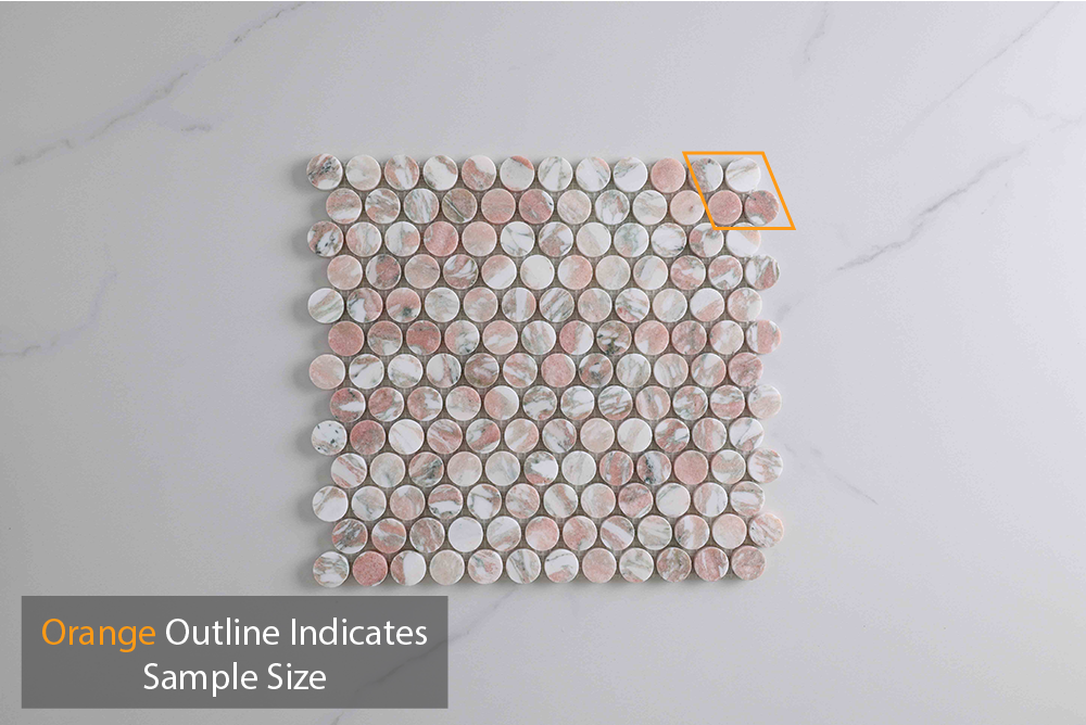 Infinity Pink Norway Penny Round Mosaic