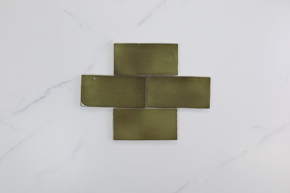 Palm Springs Green Gloss Subway Tile