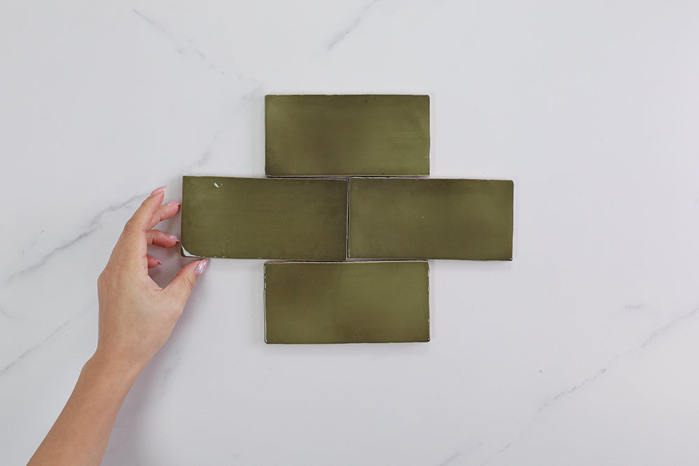 Palm Springs Green Gloss Subway Tile