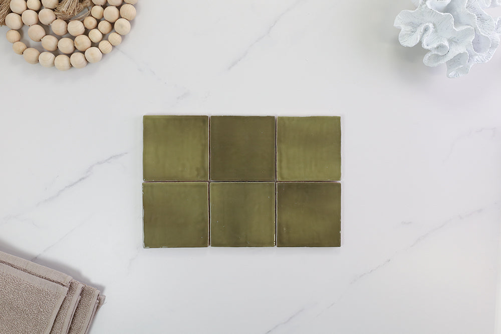 Palm Springs Green Gloss Small Square Tile