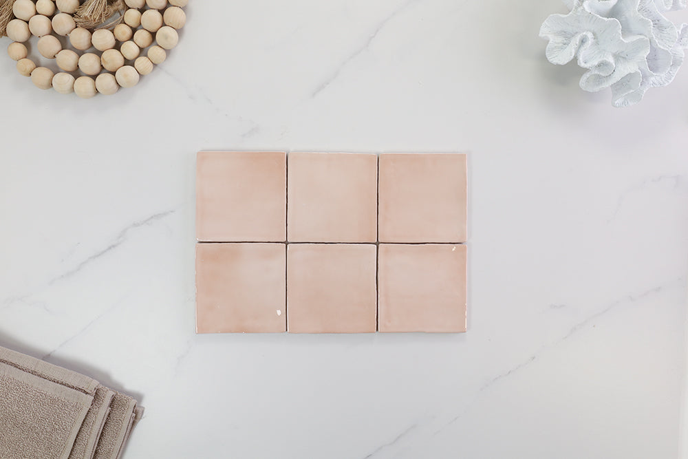 Palm Springs Pink Gloss Small Square Tile