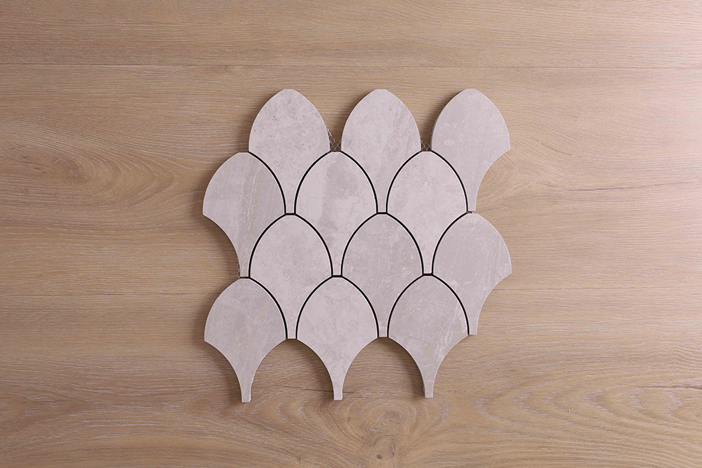 Topia Stone Almond Polished Fishscale Tile