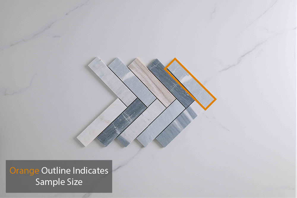 Trinity Blue Stone Herringbone Mosaic