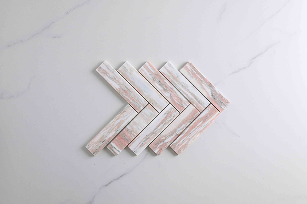 Trinity Pink Norway Herringbone Mosaic