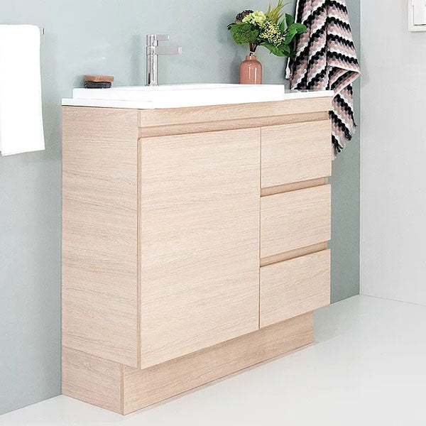 ADP Glacier Semi Recessed Door & Drawer Trio Vanity Solid Surface Top - Lite