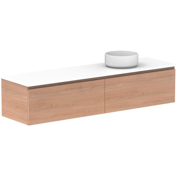 ADP Glacier All Drawer Slim Vanity With Solid Surface Top - Lite