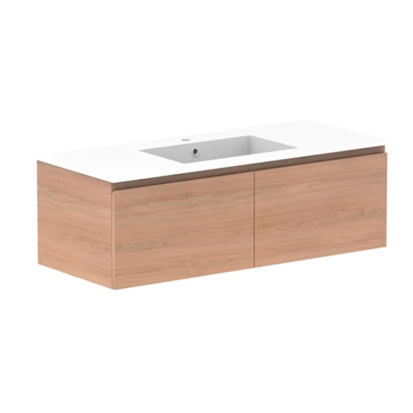 ADP Glacier All Drawer Slim Vanity With Cast Marble Top - Lite