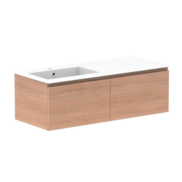 ADP Glacier All Drawer Slim Vanity With Cast Marble Top - Lite