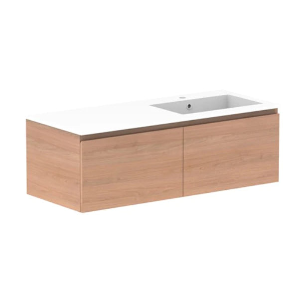 ADP Glacier All Drawer Slim Vanity With Cast Marble Top - Lite