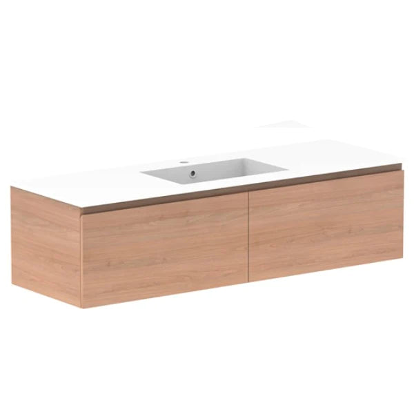 ADP Glacier All Drawer Slim Vanity With Cast Marble Top - Lite