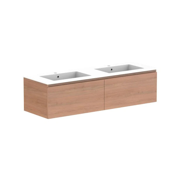 ADP Glacier All Drawer Slim Vanity With Cast Marble Top - Lite