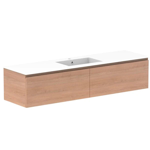 ADP Glacier All Drawer Slim Vanity With Cast Marble Top - Lite